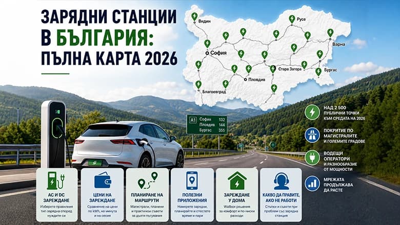 Зарядни станции в България: Пълна карта 2026